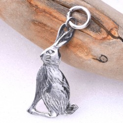 Sitting Hare Sterling Silver Pendant